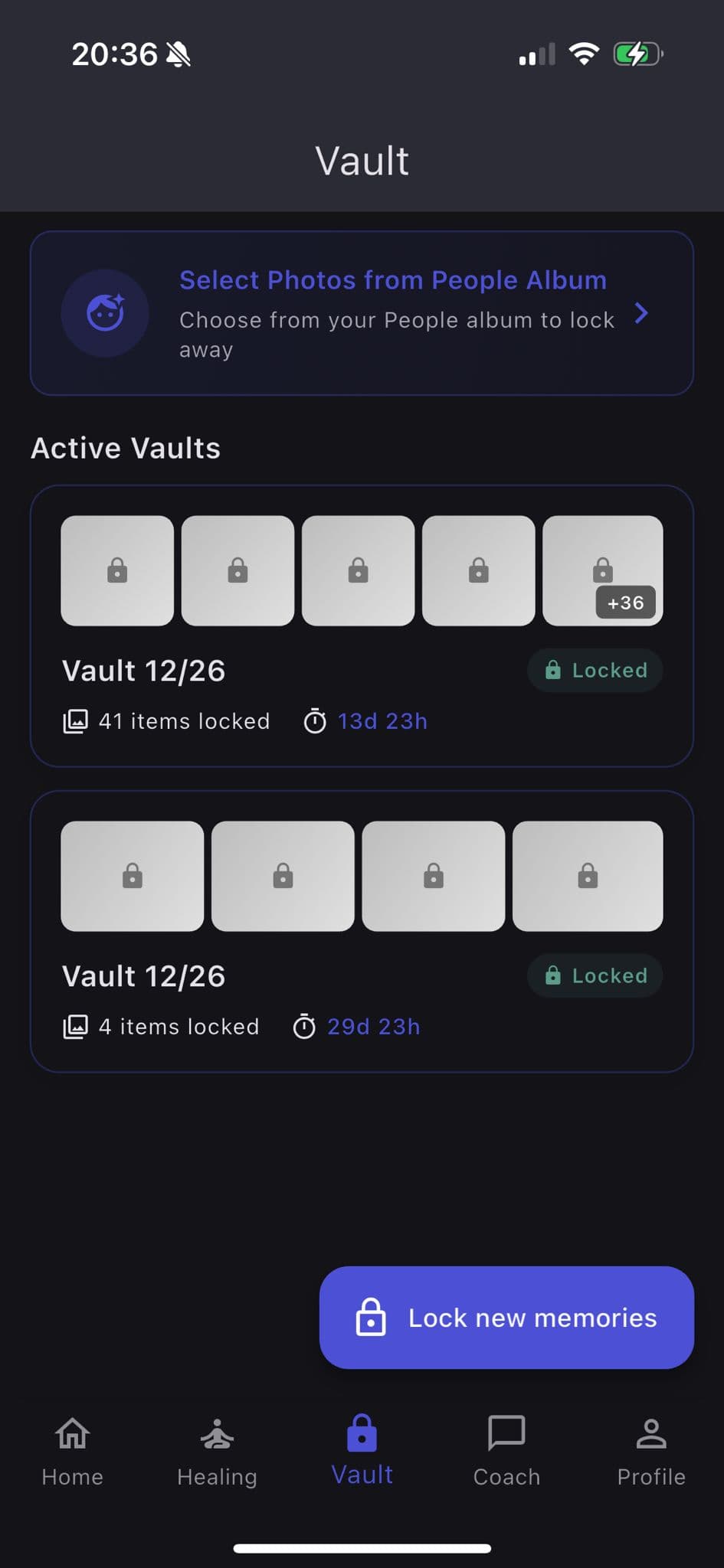 Lock away what hurts. Unlock when you're ready.